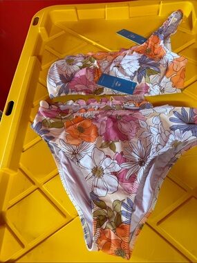 Cupshe Floral Two-Piece Swimsuit - Multicolor